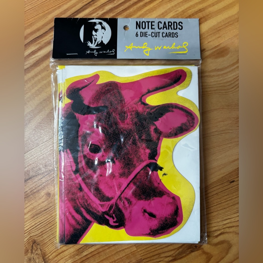 Andy Warhol set 6 cow pink yellow notecards